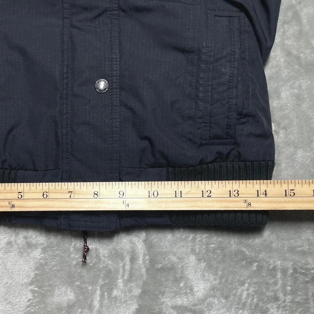 Hollister Navy Blue‎ All-Weather Jacket Fleece Lined Removable Hood XS No Fur